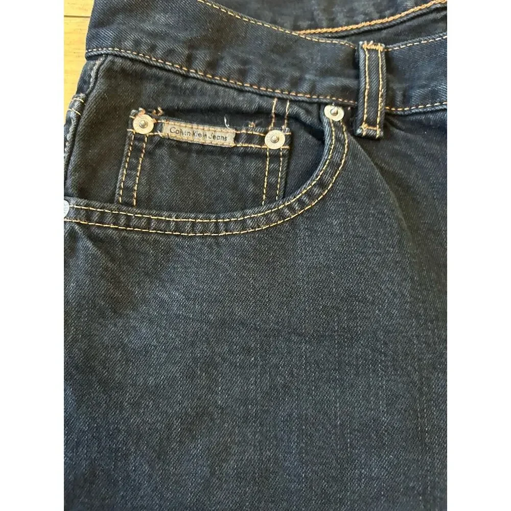 VTG Calvin Klein Jeans Women 8 Black Faded High Rise Dark Wash 90s Denim Y2K